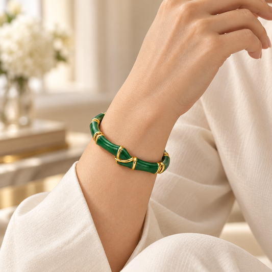 Bamboo-Inspired Hinged Bracelet