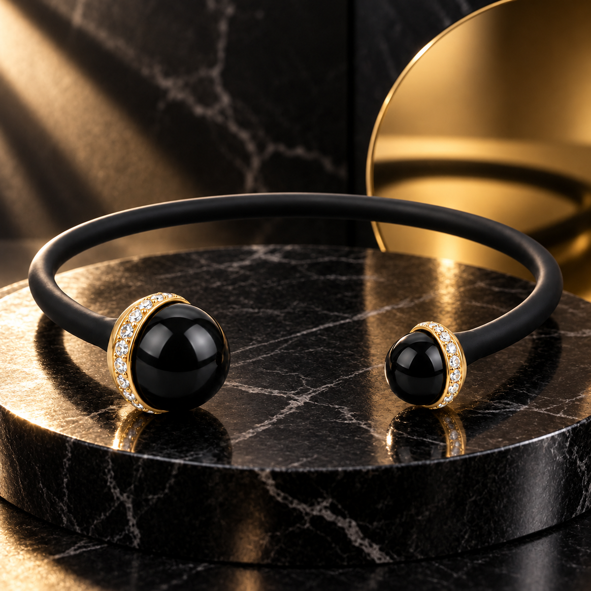 Black Onyx-Style Open Cuff
