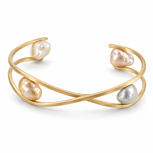 Baroque Pearl-Style Open Cuff
