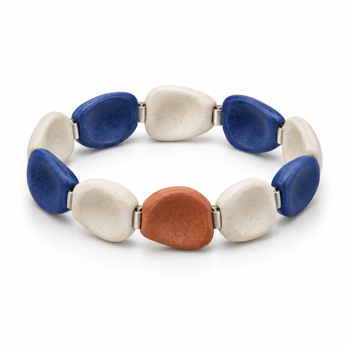 Ceramic Pebble Stretch Bracelet