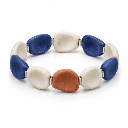 Ceramic Pebble Stretch Bracelet