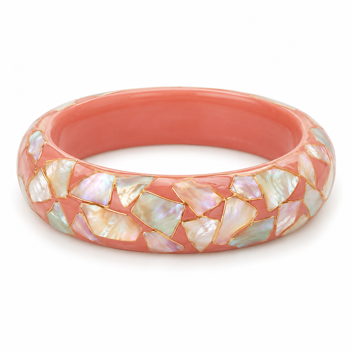Shell Mosaic Resin Bangle