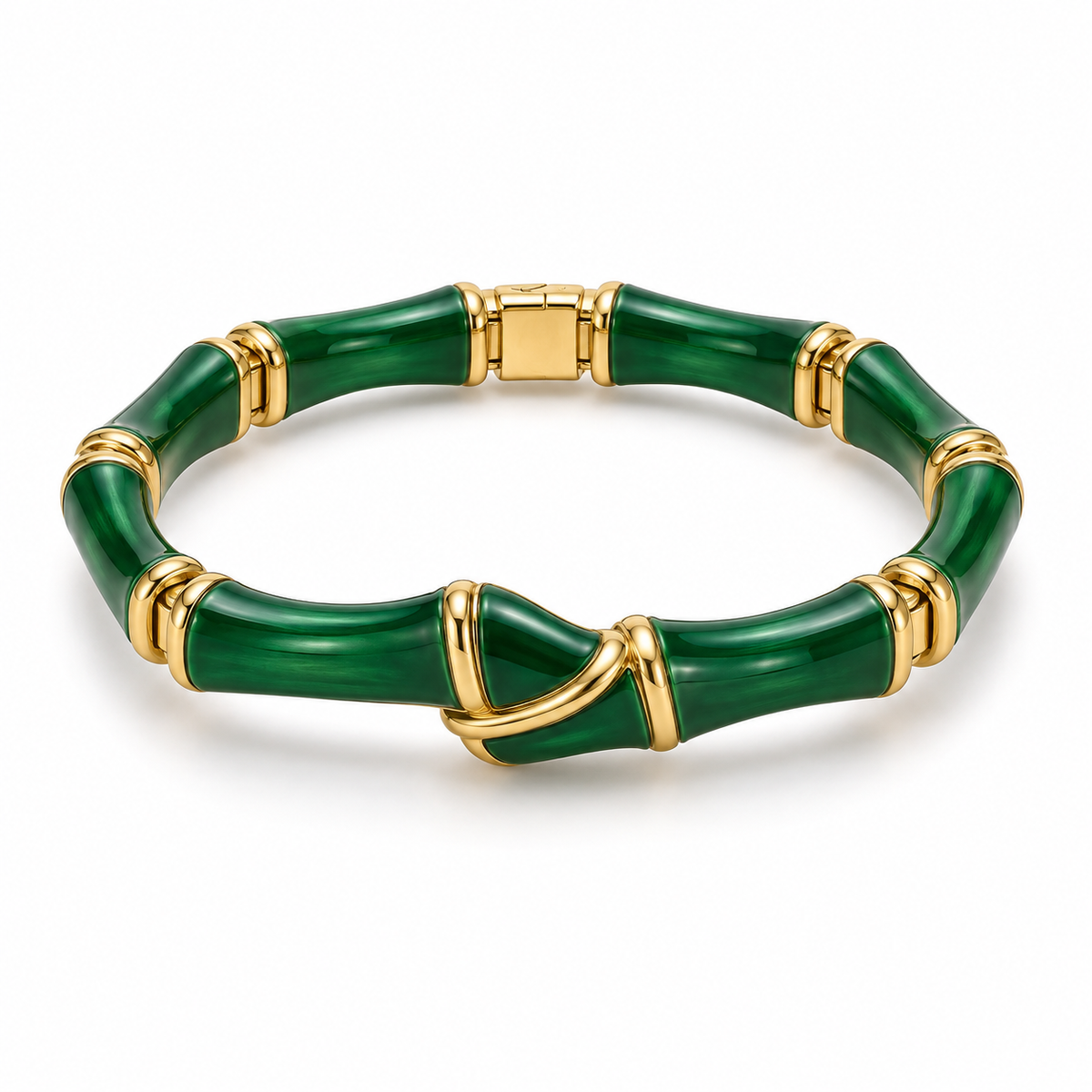 Bamboo-Inspired Hinged Bracelet