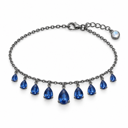 Teardrop Crystal Charm Bracelet