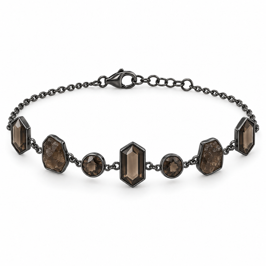 Smoky Crystal Chain Bracelet