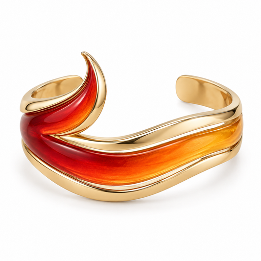 Sculpted Enamel Open Cuff