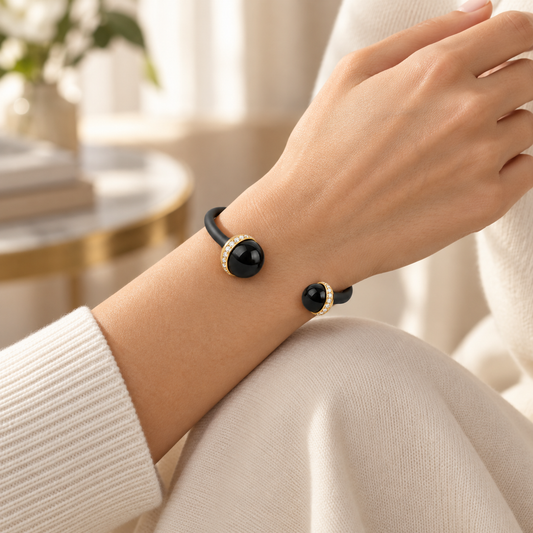 Black Onyx-Style Open Cuff