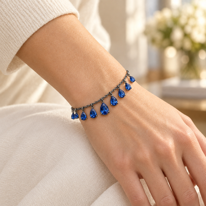 Teardrop Crystal Charm Bracelet