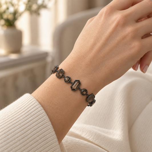 Smoky Crystal Chain Bracelet