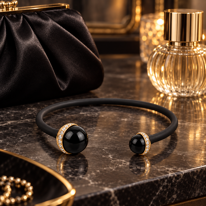 Black Onyx-Style Open Cuff