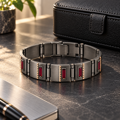 Ruby-Style Mechanical Link Bracelet
