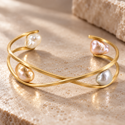 Baroque Pearl-Style Open Cuff