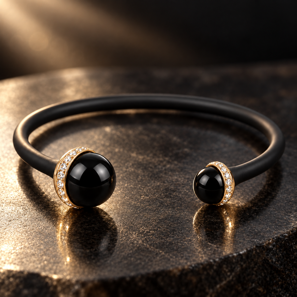 Black Onyx-Style Open Cuff