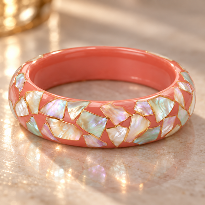 Shell Mosaic Resin Bangle