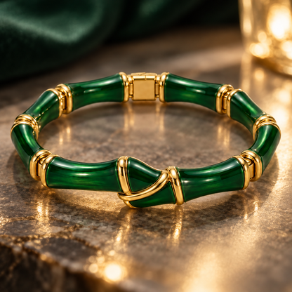 Bamboo-Inspired Hinged Bracelet