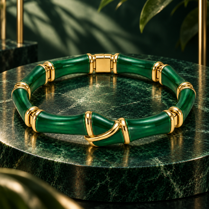 Bamboo-Inspired Hinged Bracelet