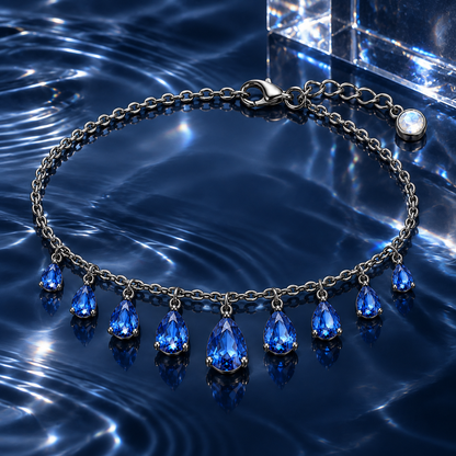 Teardrop Crystal Charm Bracelet