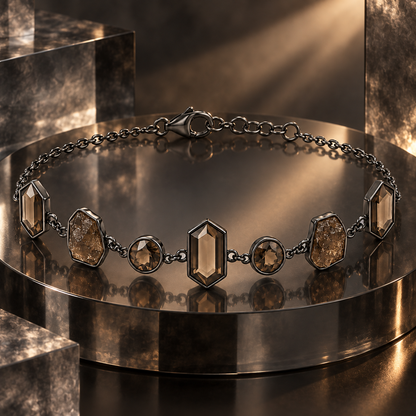 Smoky Crystal Chain Bracelet